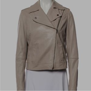 VINCE lamb leather nude moto iacket